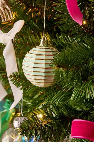 9 Pack Chritsmas Ripple Bauble, 7cm