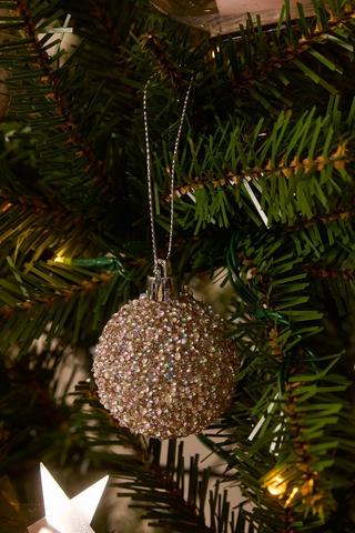 9 Pack Pearl Baubles, 5cm