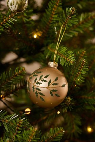 Metallic Leaf Bauble, 8cm