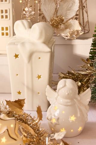 Christmas Led Present Bow Statue, 17x22cm