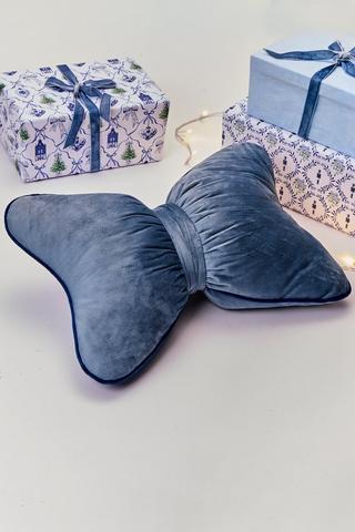 Velvet Bow Scatter Cushion, 30x50cm