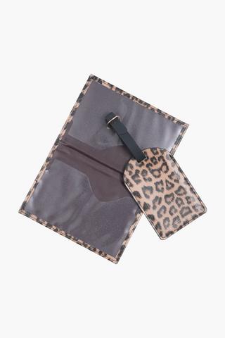 2 Pack Leopard Travel Passport Tag Set