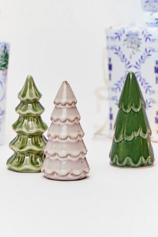 3 Pack Ceramic Christmas Tree, 10.5cm