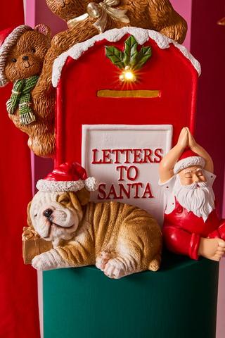 Christmas Sleeping Bulldog Statue, 16x10.5cm