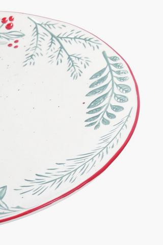 Christmas Ceramic Mistletoe Dinner Plate