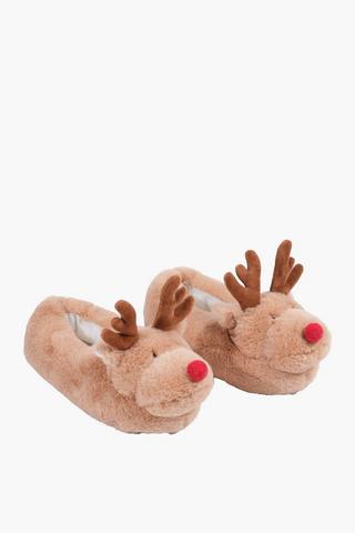 Christmas Reindeer Kids Slippers