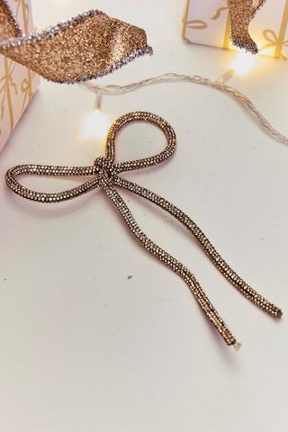 Christmas Hanging Glitz Bow, 13x19cm