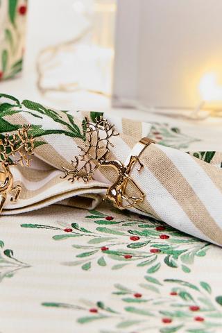 Christmas Mistletoe Stripe Napkin