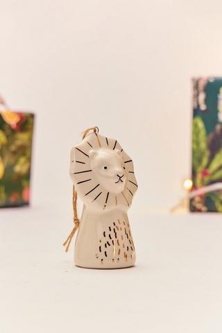 Christmas Hanging Ceramic Lion, 6x9cm