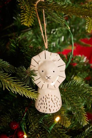 Christmas Hanging Ceramic Lion, 6x9cm