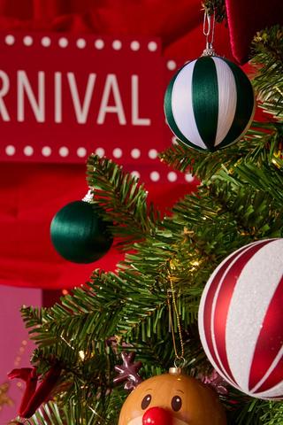 6 Pack Christmas Carnival Baubles, 6cm