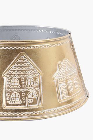 Metal House Christmas Tree Skirt, 56x25cm