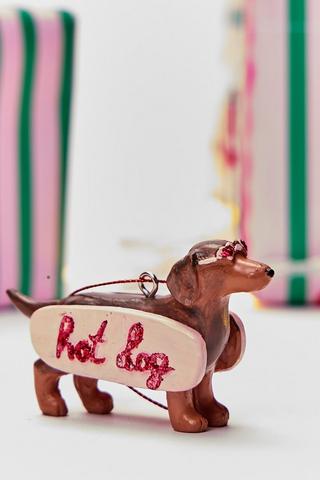 Christmas Hanging Hot Dog, 8.5x5cm
