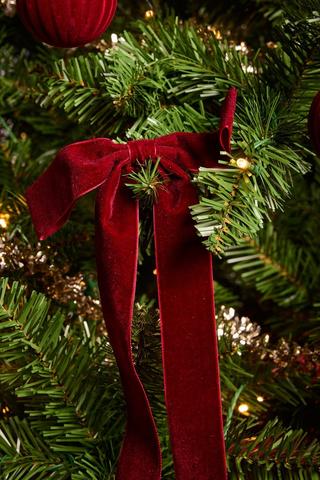 Christmas 6 Pack Long Velvet Bows, 12cm
