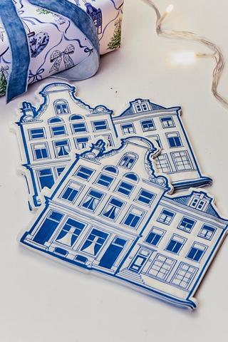Festive Delft House Serviettes