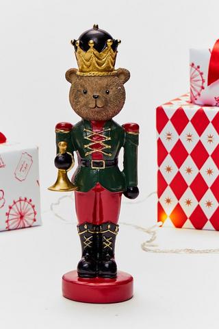 Teddy Bear Nutracker Statue, 31cm
