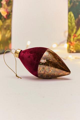 Velvet Drip Teardrop Bauble, 14.5cm