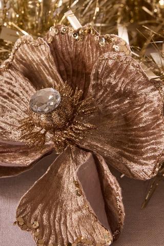Christmas Velvet Flower Clip, 15cm