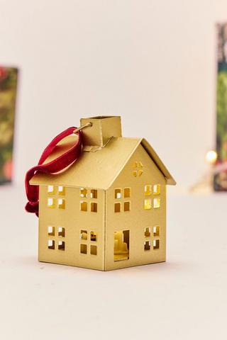 Christmas Hanging Led House, 6.5x8cm