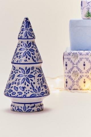 Delft Floral Christmas Tree, 21cm