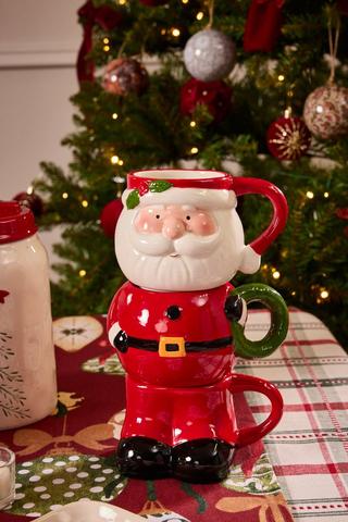 Stackable Santa Mug Set