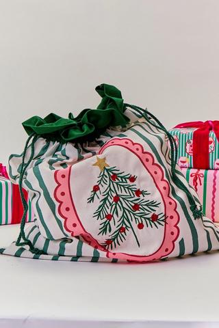 Striped Santa Stocking, 61.5x52.5cm