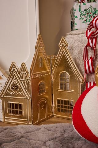 Foldable Christmas Metal House Set, 50x41cm