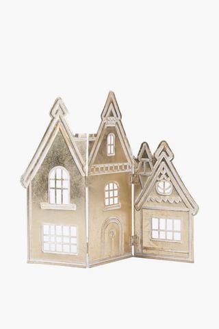 Foldable Christmas Metal House Set, 50x41cm