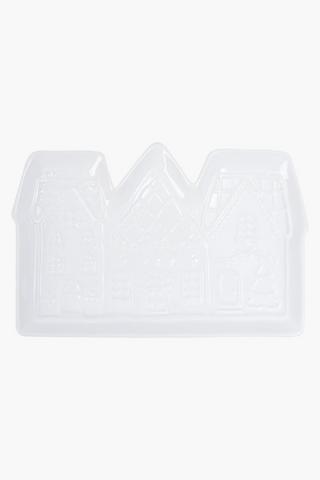 Christmas House Shaped Platter