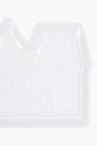 Christmas House Shaped Platter