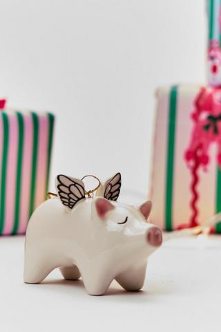 Christmas Hanging Flying Pig, 10x7cm