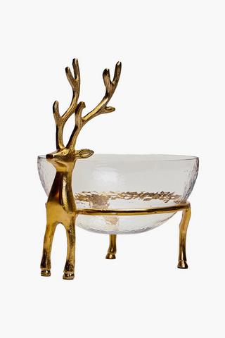 Large Christmas Reindeer Serving Bowl