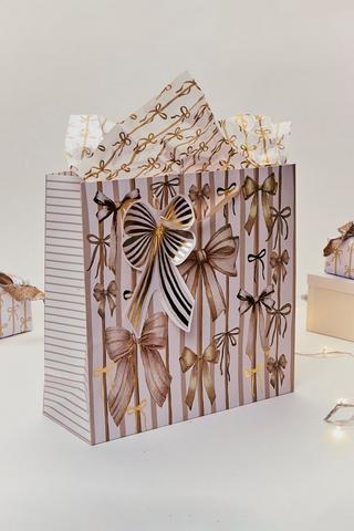 Christmas Bows Gift Bag, Large