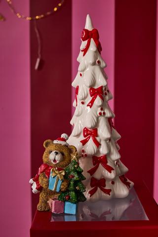Bows Chritsmas Tree Statue, 12.5x30cm