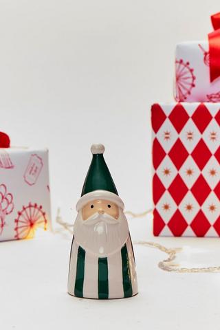 Assorted Stripe Santa Statue, 13cm