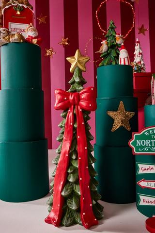 Bow Christmas Tree Statue, 75cm