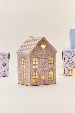 Christmas Led Embossed House, 13x24cm