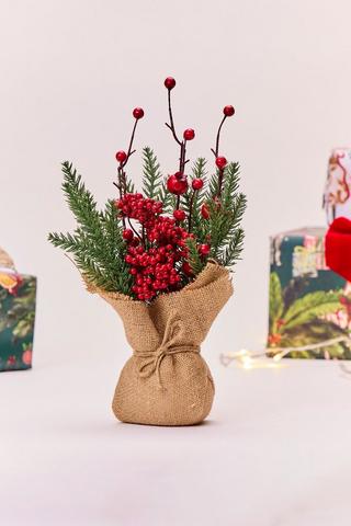 Christmas Potted Berries, 34cm