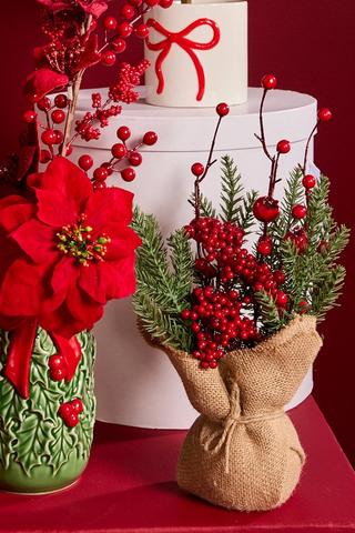 Christmas Potted Berries, 34cm