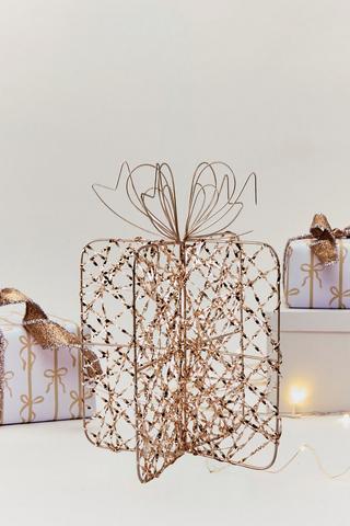 Led Christmas Present Statue, 40cm
