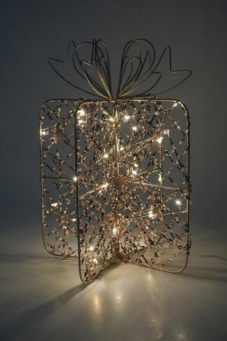 Led Christmas Present Statue, 40cm