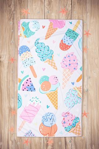Printed Ice Cream Sprinkle Beach Towel, 70x130cm
