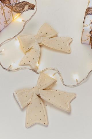2 Pack Christmas Velvet Bows, 14cm