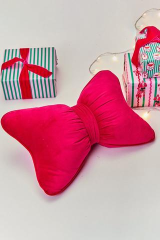 Velvet Bow Scatter Cushion, 30x40cm