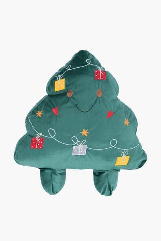 Christmas Tree Shaped Scatter Cushion, 40cm