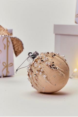 Christmas Velvet Pearl Bauble, 8cm