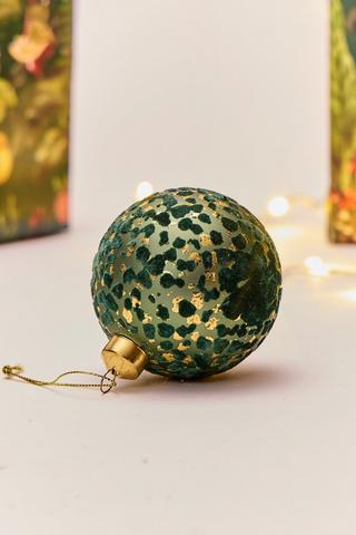 Christmas Flock Bauble, 8cm