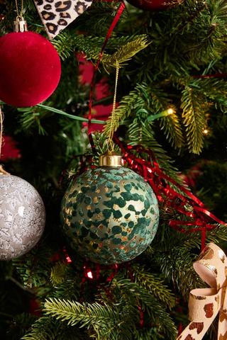Christmas Flock Bauble, 8cm