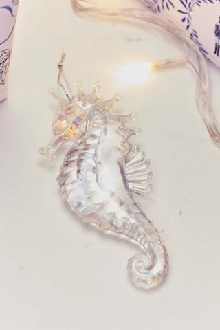Christmas Hanging Iridescent Seahorse, 12.5cm