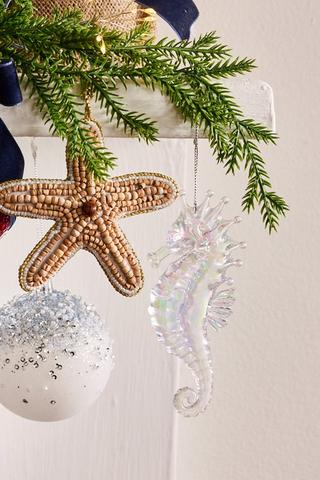 Christmas Hanging Iridescent Seahorse, 12.5cm